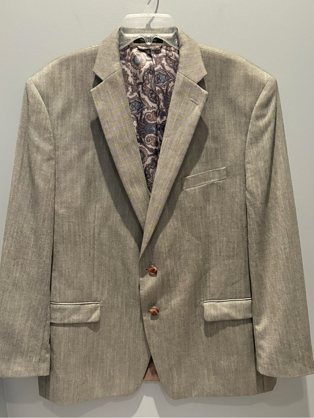 Lauren Ralph Lauren 48R Tan Sport Coat Paisley Lining Blazer